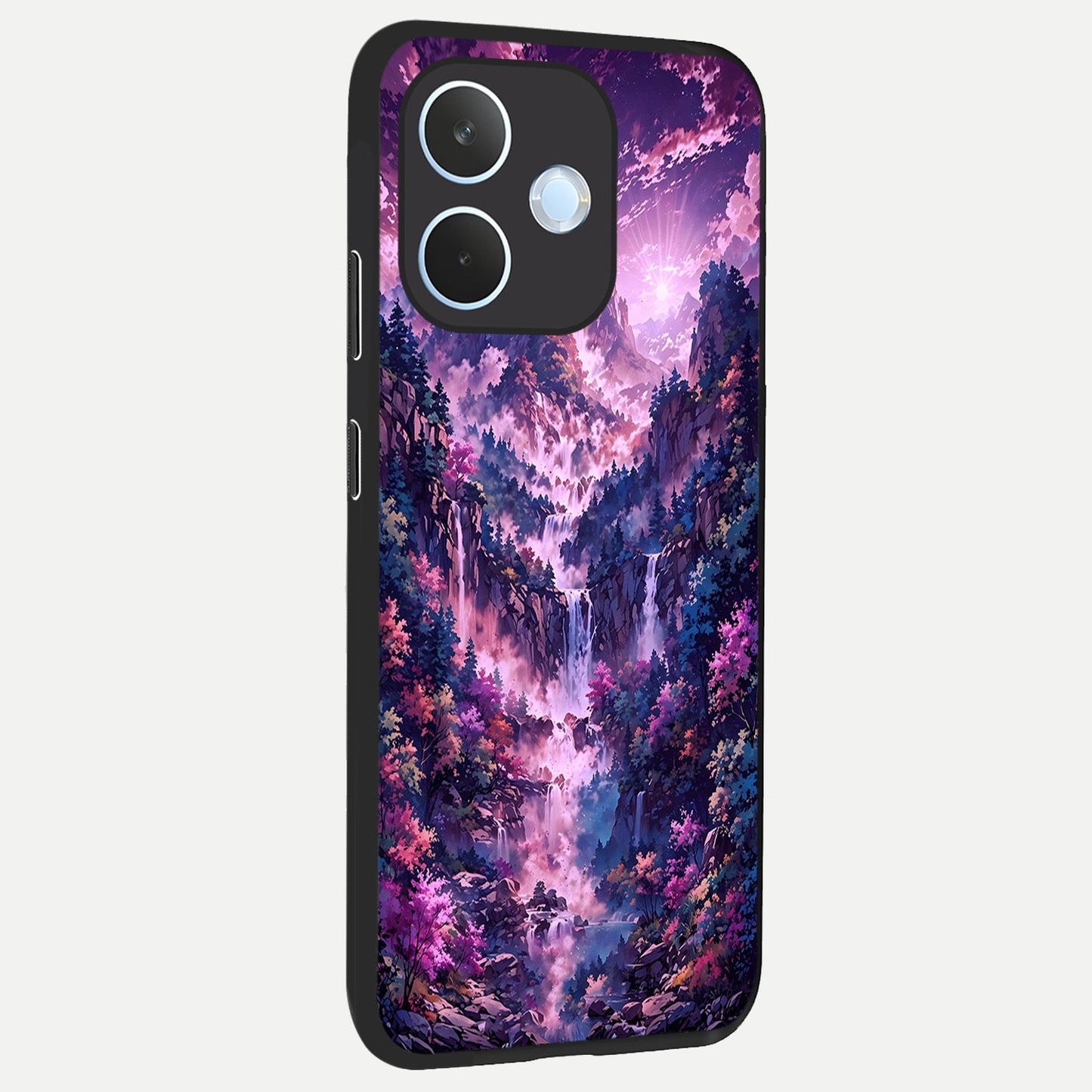  Mystic Cascade Peaks back cover For Oppo Reno 15 Pro mini slim fit glass case with vibrant aesthetic design