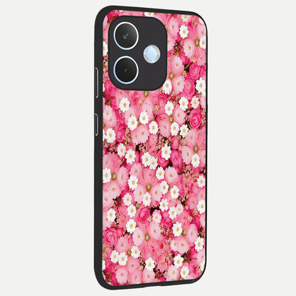  Pink Daisy Bliss back cover For Oppo Reno 15 Pro mini slim fit glass case with vibrant aesthetic design