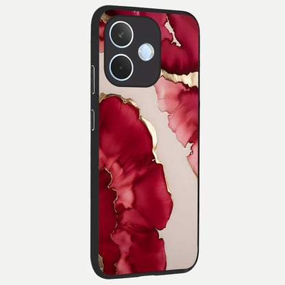  Pink And White Marble back cover For Oppo Reno 15 Pro mini slim fit glass case with vibrant aesthetic design