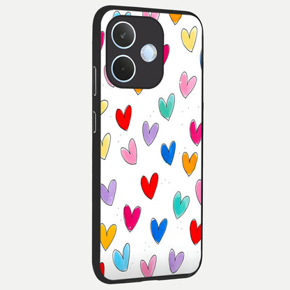  Playful Love Doodles back cover For Oppo Reno 15 Pro mini slim fit glass case with vibrant aesthetic design