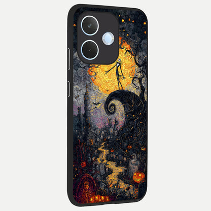  Pumpkin Moon Night back cover For Oppo Reno 15 Pro mini slim fit glass case with vibrant aesthetic design