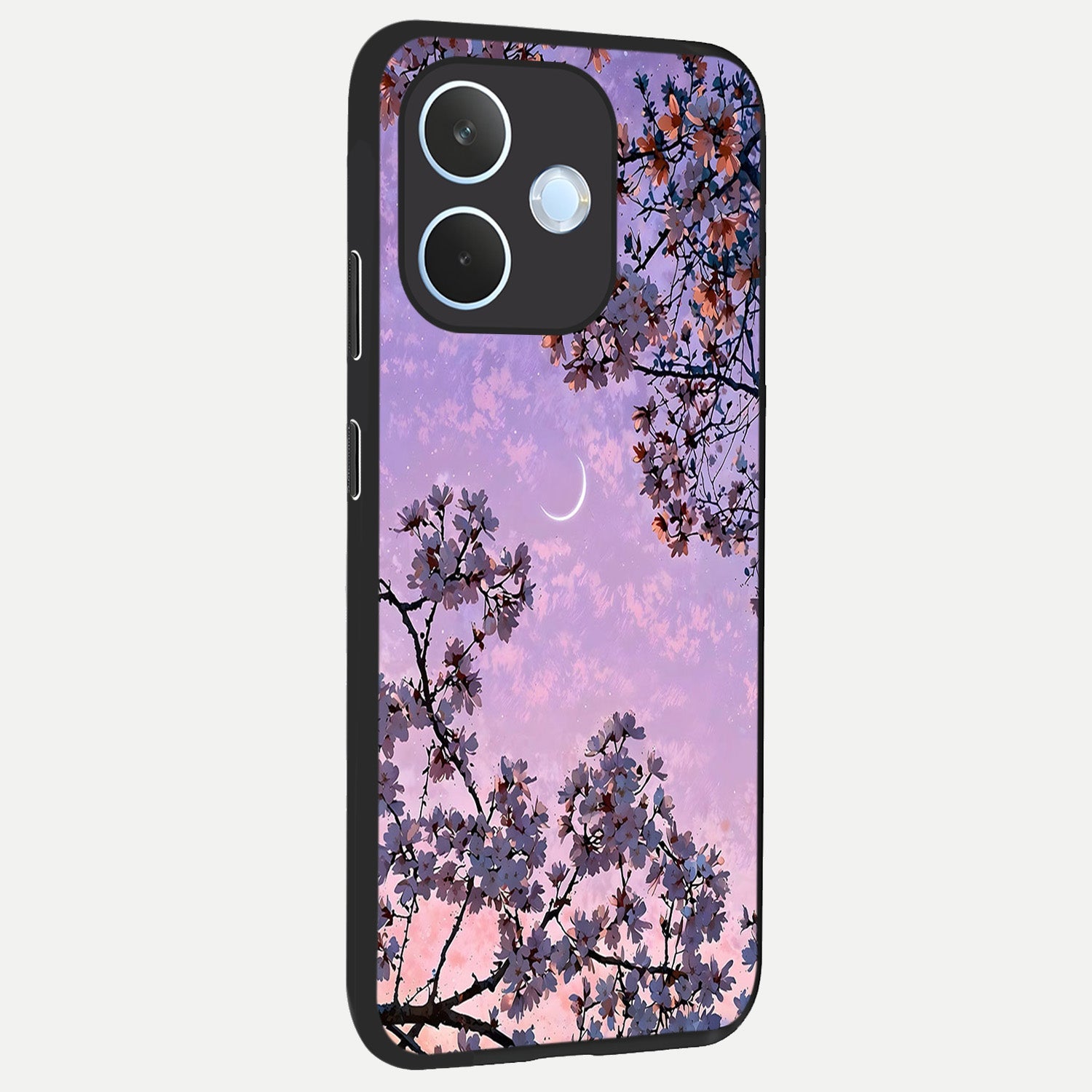  Purple Serenity Moon back cover For Oppo Reno 15 Pro mini slim fit glass case with vibrant aesthetic design