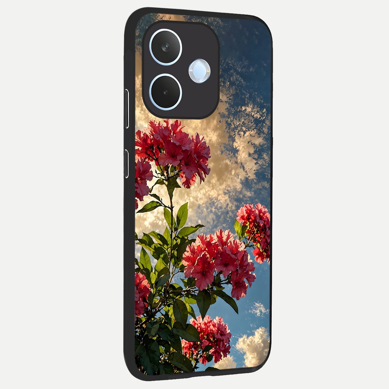  Red Bloom Skies back cover For Oppo Reno 15 Pro mini slim fit glass case with vibrant aesthetic design