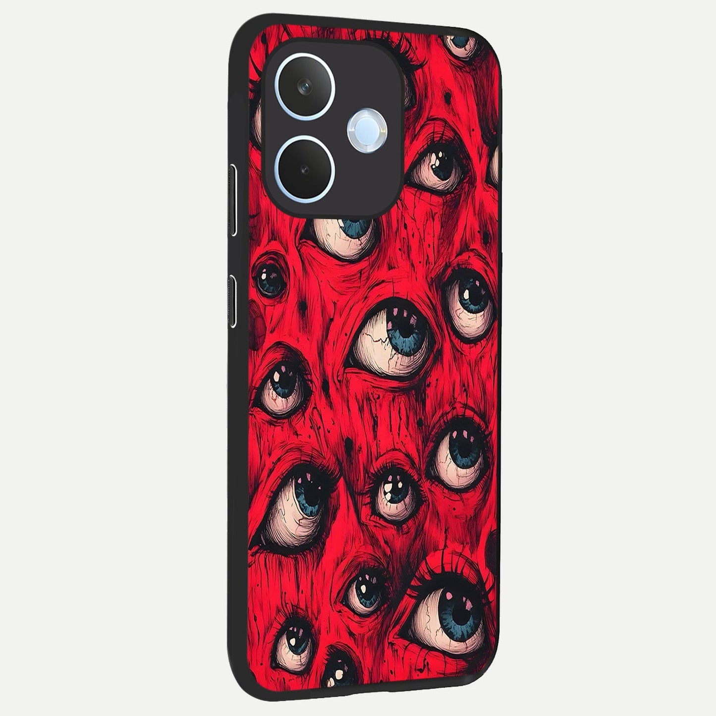  Red Eyes Pattern back cover For Oppo Reno 15 Pro mini slim fit glass case with vibrant aesthetic design