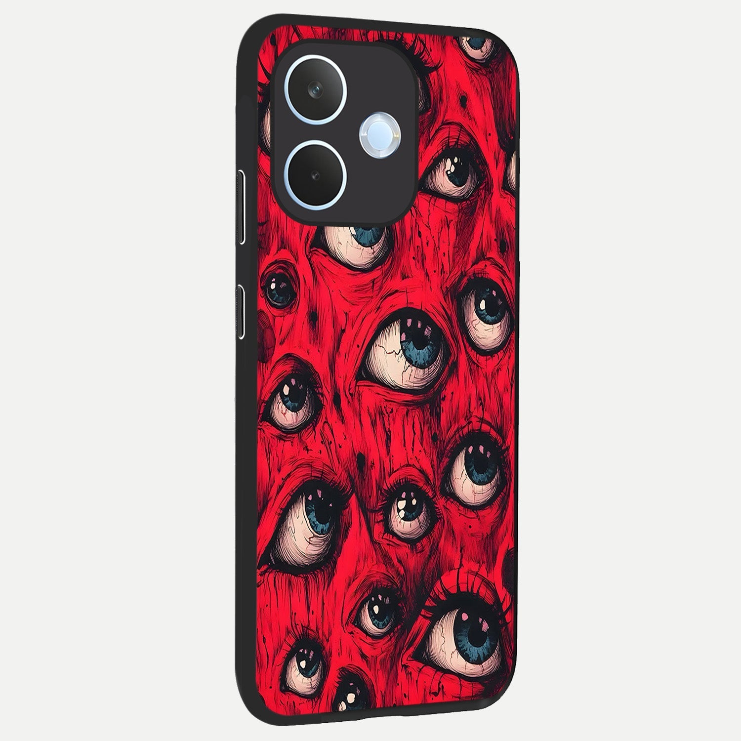  Red Eyes Pattern back cover For Oppo Reno 15 Pro mini slim fit glass case with vibrant aesthetic design