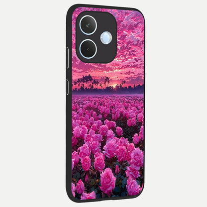  Rose Sunset Valley back cover For Oppo Reno 15 Pro mini slim fit glass case with vibrant aesthetic design