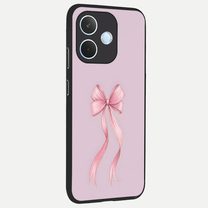  Soft Blush Bow back cover For Oppo Reno 15 Pro mini slim fit glass case with vibrant aesthetic design