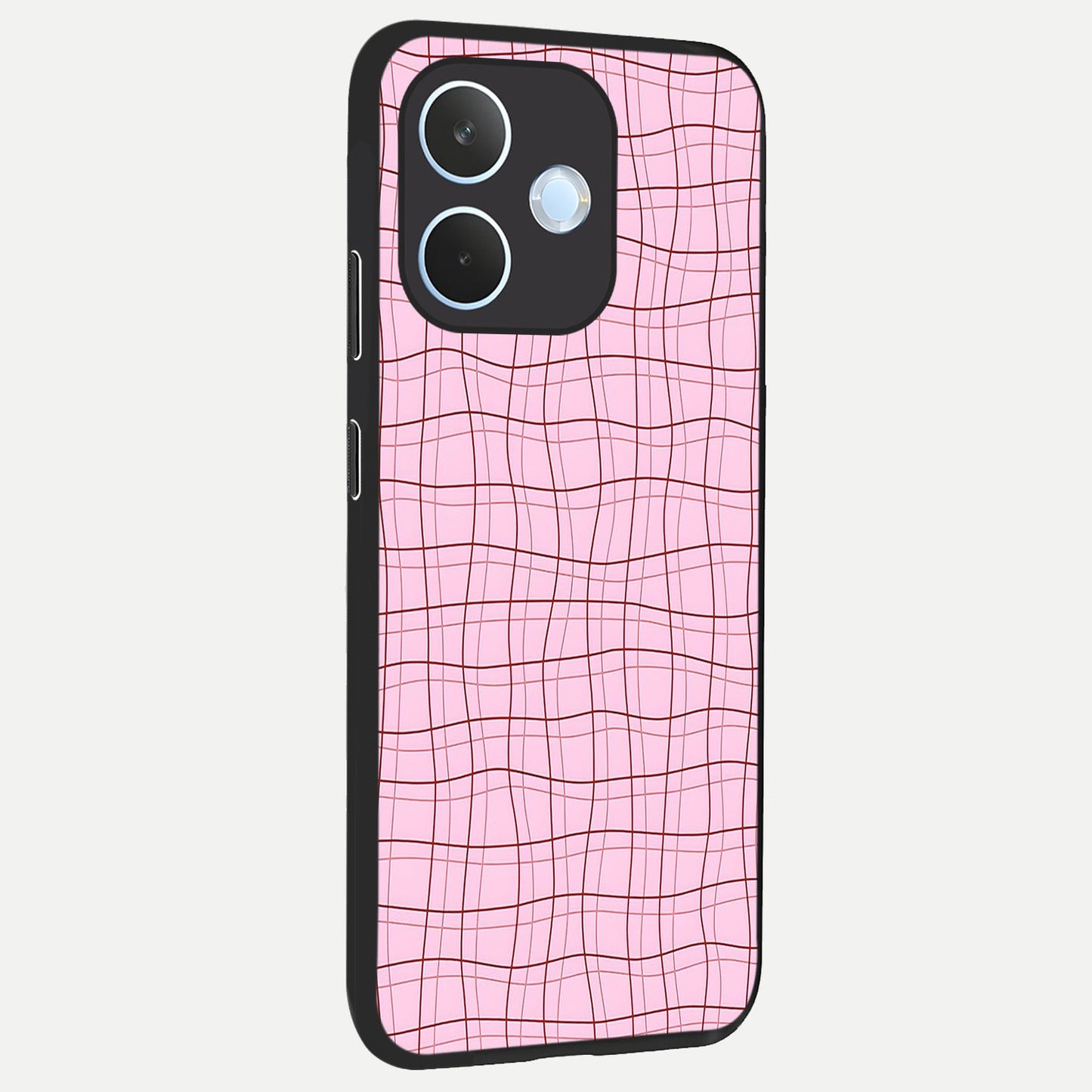  Soft Grid Bliss back cover For Oppo Reno 15 Pro mini slim fit glass case with vibrant aesthetic design