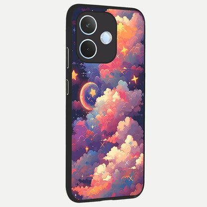  Starlit Dream Clouds back cover For Oppo Reno 15 Pro mini slim fit glass case with vibrant aesthetic design