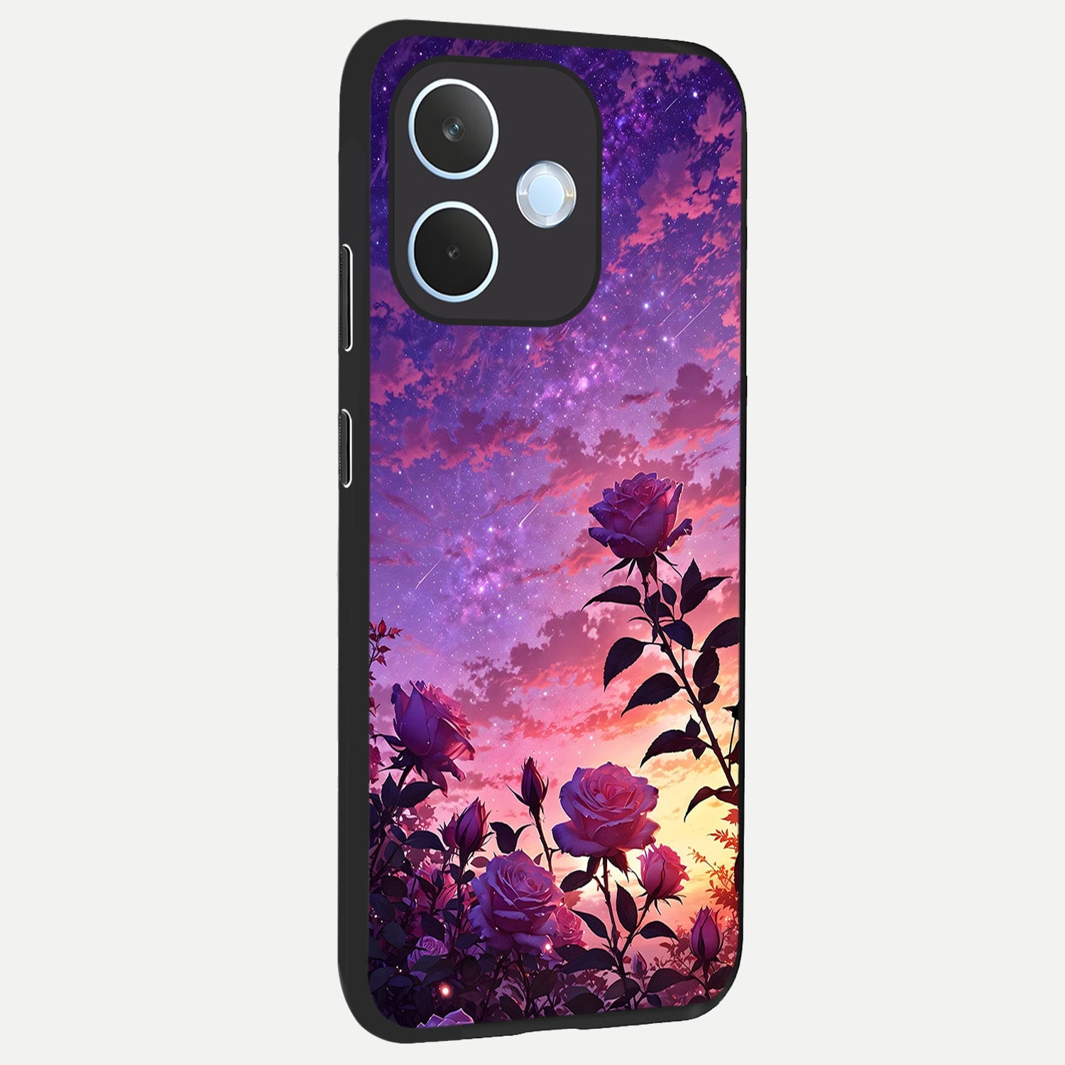  Starlit Rose Twilight back cover For Oppo Reno 15 Pro mini slim fit glass case with vibrant aesthetic design