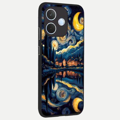  Starry Sky Serenity back cover For Oppo Reno 15 Pro mini slim fit glass case with vibrant aesthetic design