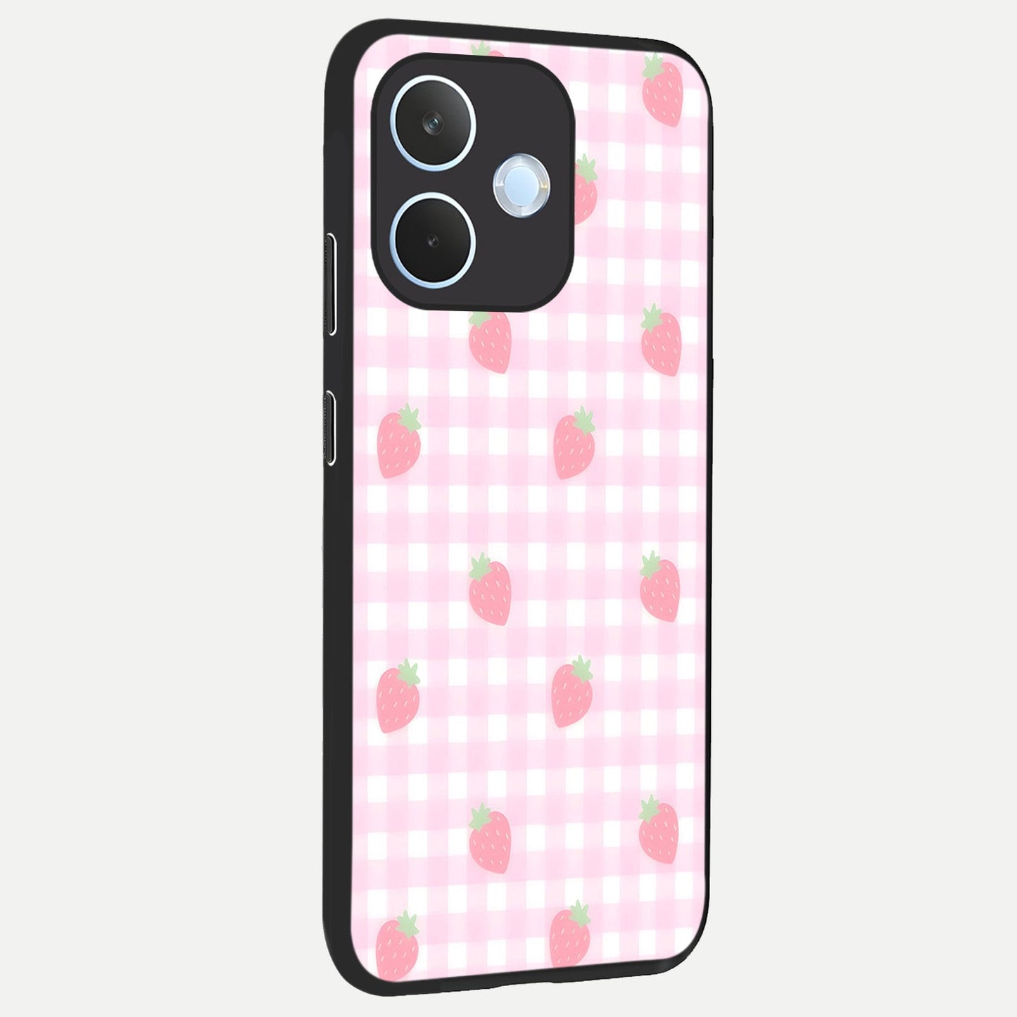  Strawberry Picnic Love back cover For Oppo Reno 15 Pro mini slim fit glass case with vibrant aesthetic design