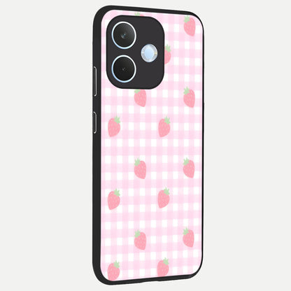  Strawberry Picnic Love back cover For Oppo Reno 15 Pro mini slim fit glass case with vibrant aesthetic design