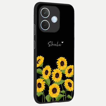  Sunflower Sky Bloom back cover For Oppo Reno 15 Pro mini slim fit glass case with vibrant aesthetic design