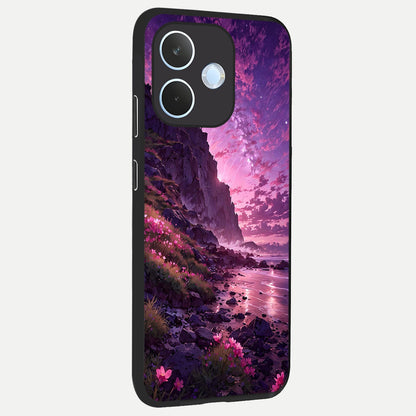  Twilight Blossom Coast back cover For Oppo Reno 15 Pro mini slim fit glass case with vibrant aesthetic design