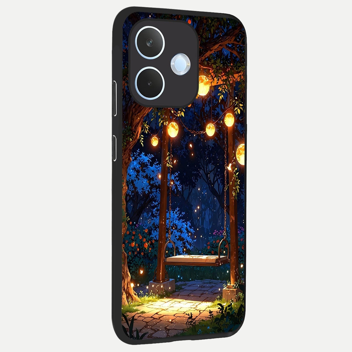  Twilight Garden Swing back cover For Oppo Reno 15 Pro mini slim fit glass case with vibrant aesthetic design