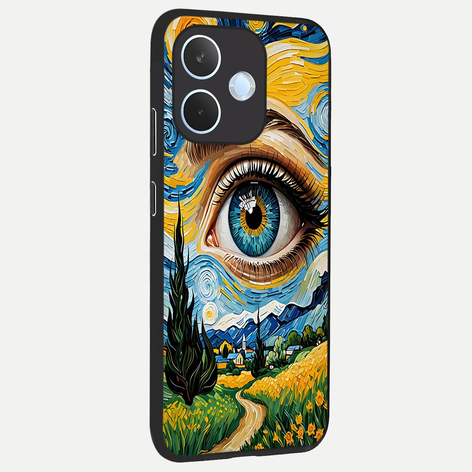  Van Gogh Eye back cover For Oppo Reno 15 Pro mini slim fit glass case with vibrant aesthetic design