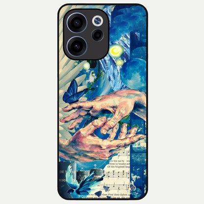  Aesthetic Divider Glass Case For Oppo Reno 15c back cover – full design glossy printed glass finish