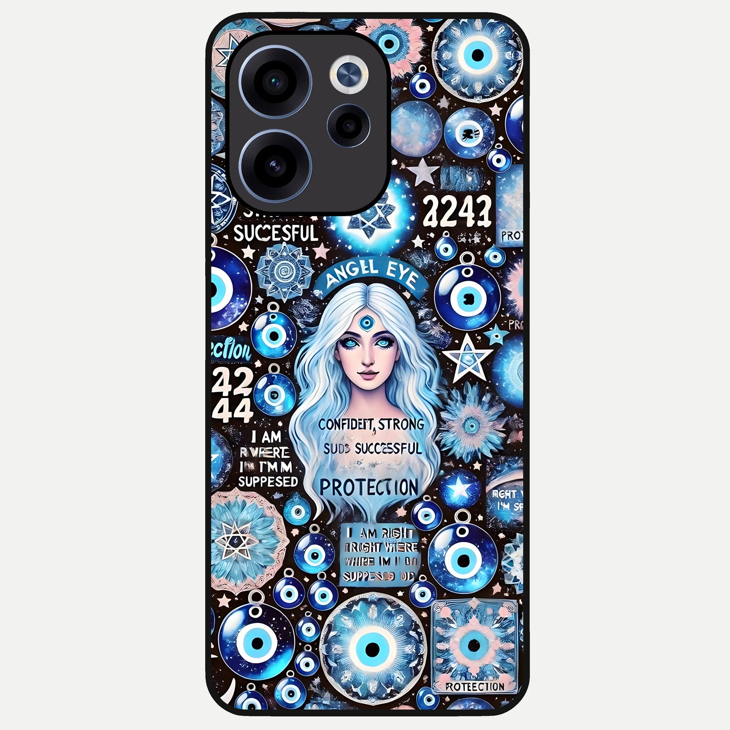  Angel Aura Shield Glass Case For Oppo Reno 15c back cover – full design glossy printed glass finish