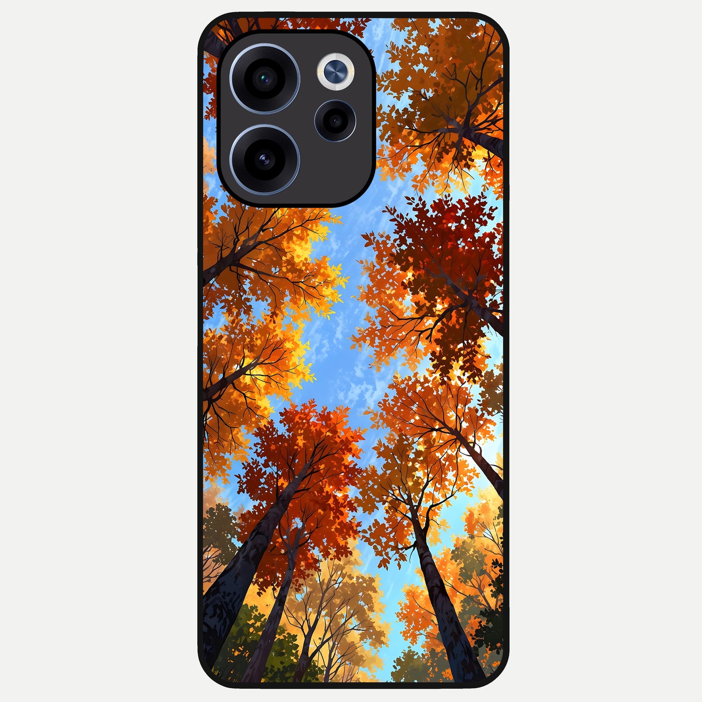  Autumn Sky Rise Glass Case For Oppo Reno 15c back cover – full design glossy printed glass finish