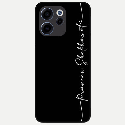  Black Tune Custom Name Glass Case For Oppo Reno 15c back cover – full design glossy printed glass finish