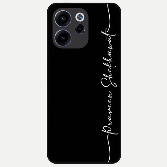  Black Tune Custom Name Glass Case For Oppo Reno 15c back cover – full design glossy printed glass finish