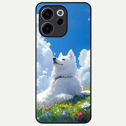  Blissful Cloud Pup Glass Case For Oppo Reno 15c back cover – full design glossy printed glass finish