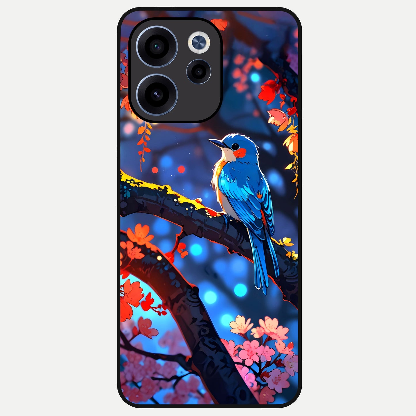  Blooming Water Drift Glass Case For Oppo Reno 15c back cover – full design glossy printed glass finish