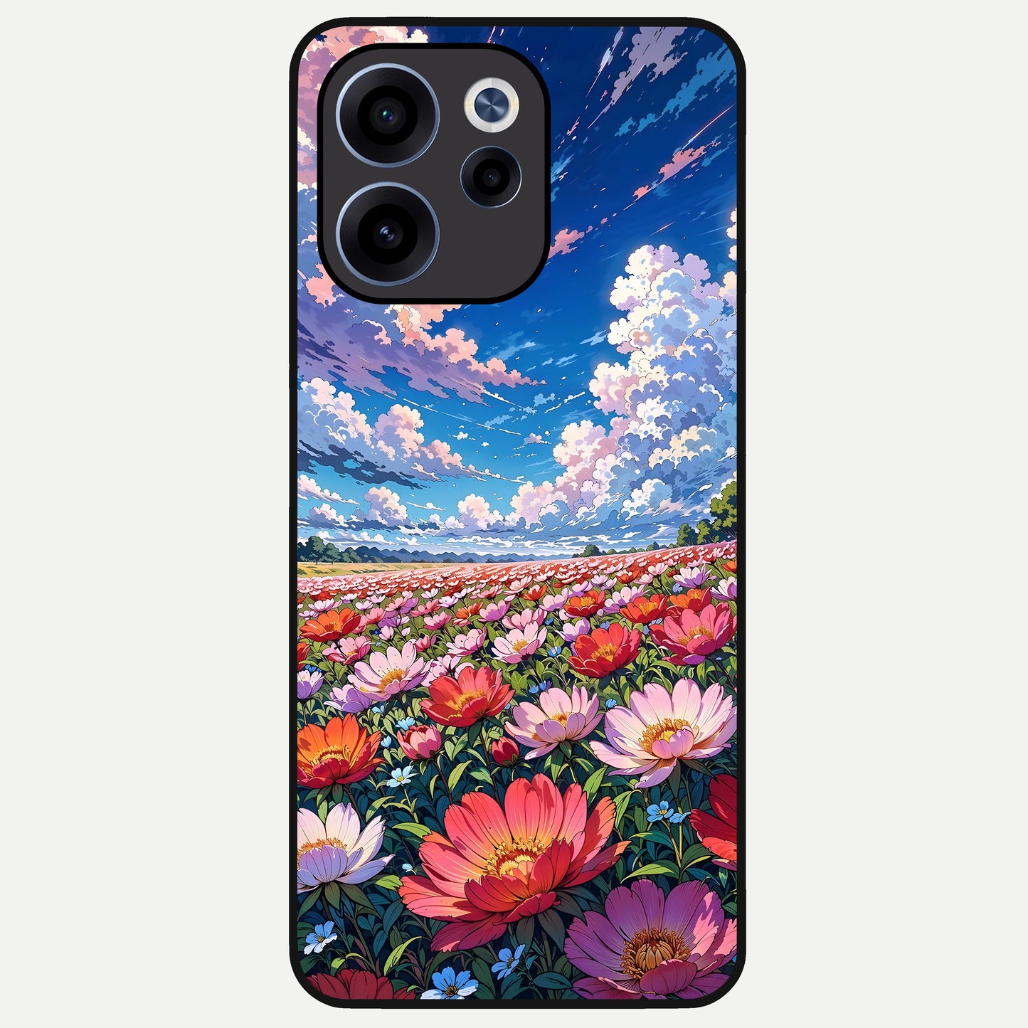  Blossom Sky Field Glass Case For Oppo Reno 15c back cover – full design glossy printed glass finish