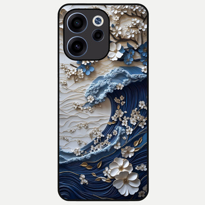  Blossom Wave Art Glass Case For Oppo Reno 15c back cover – full design glossy printed glass finish