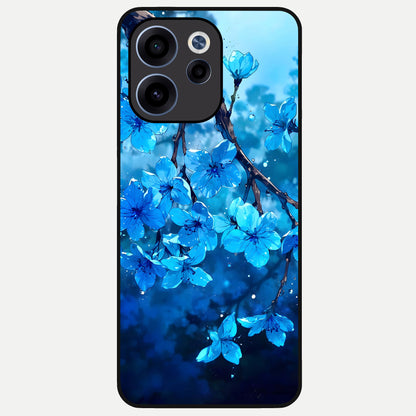  Blue Blossoms Branch Glass Case For Oppo Reno 15c back cover – full design glossy printed glass finish