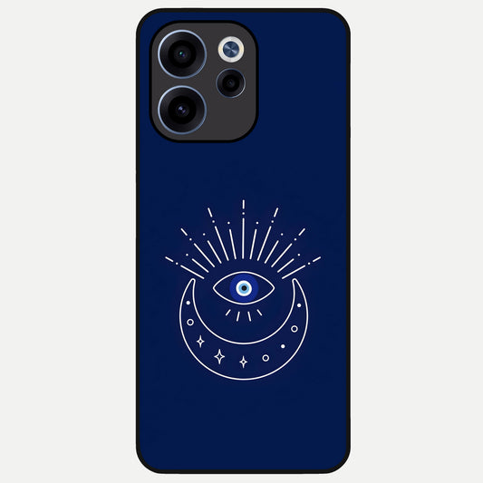  Blue Evil Eye Glass Case For Oppo Reno 15c back cover – full design glossy printed glass finish