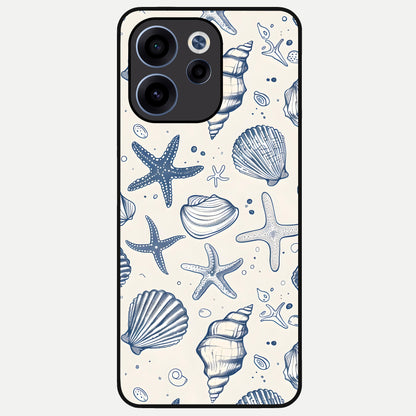  Blue Ocean Outline Glass Case For Oppo Reno 15c back cover – full design glossy printed glass finish