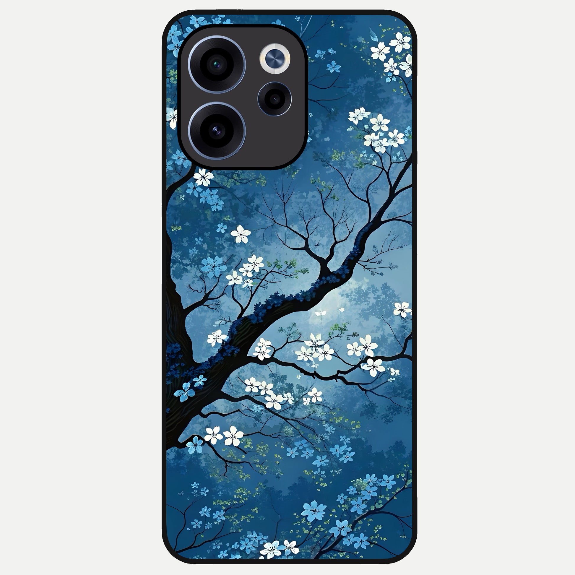  Blue Tree Serenity Glass Case For Oppo Reno 15c back cover – full design glossy printed glass finish
