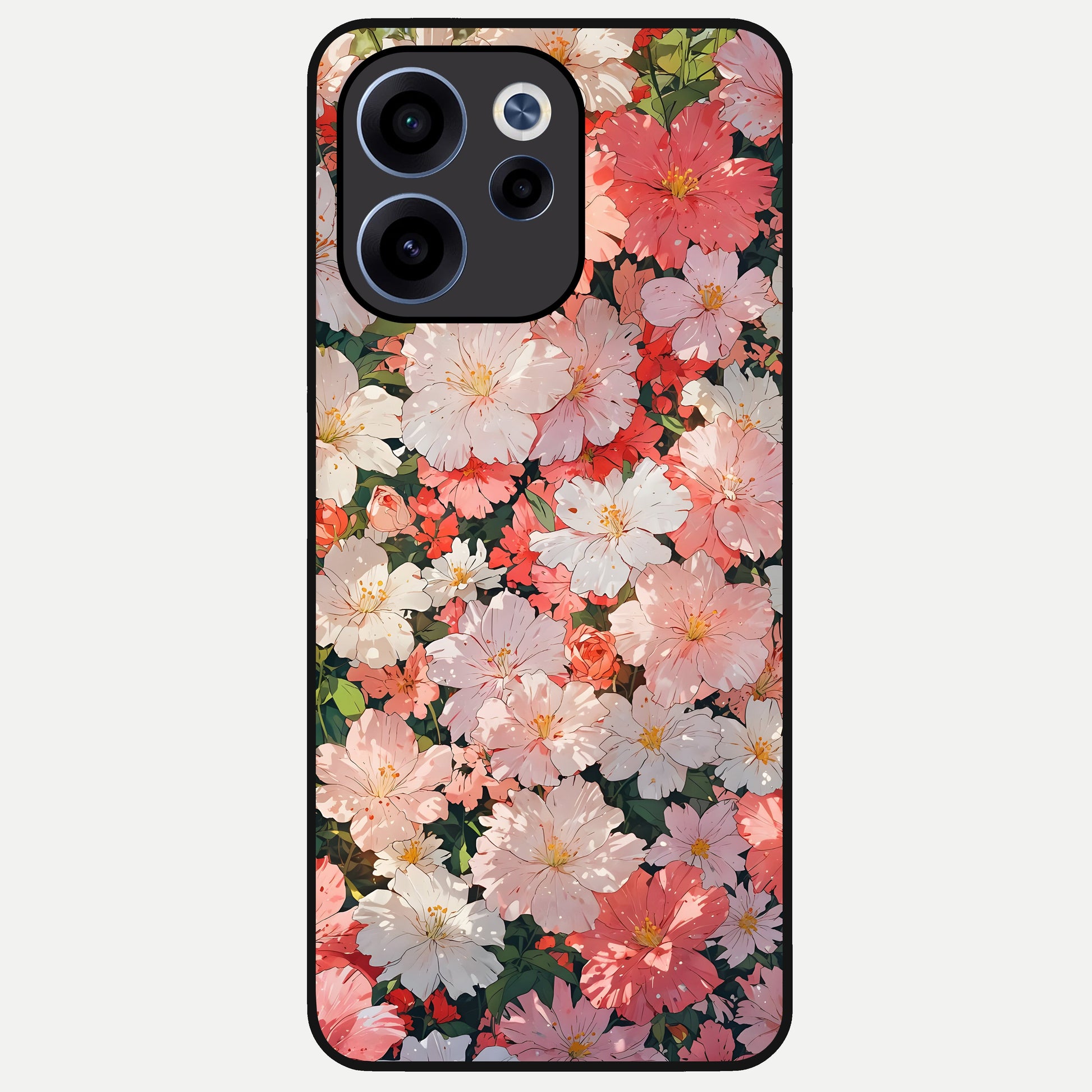  Blush Bloom Field Glass Case For Oppo Reno 15c back cover – full design glossy printed glass finish