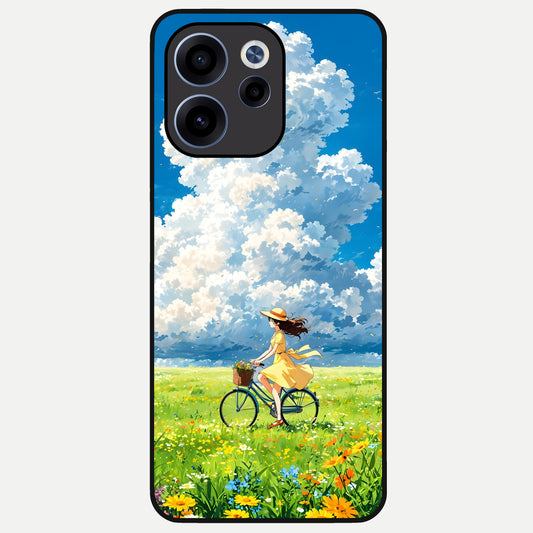  Breezy Meadow Ride Glass Case For Oppo Reno 15c back cover – full design glossy printed glass finish