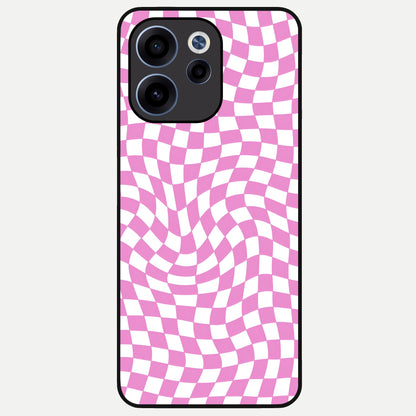  Bubblegum Check Wave Glass Case For Oppo Reno 15c back cover – full design glossy printed glass finish