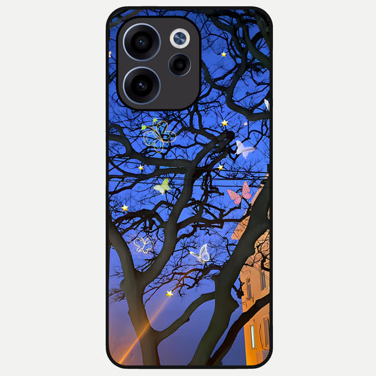  Butterfly Night Magic Glass Case For Oppo Reno 15c back cover – full design glossy printed glass finish