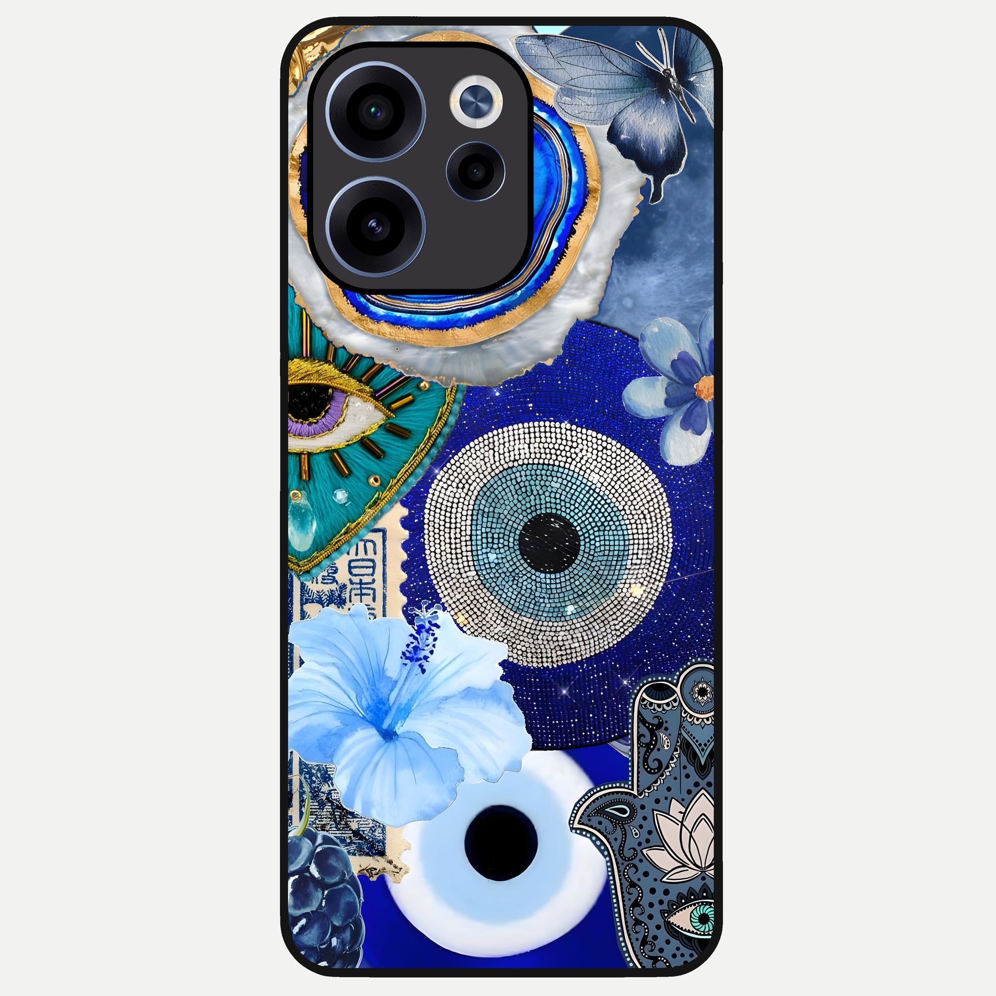  Celestial Blue Vision Glass Case For Oppo Reno 15c back cover – full design glossy printed glass finish