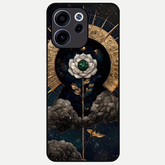  Celestial Lotus Morang Glass Case For Oppo Reno 15c back cover – full design glossy printed glass finish