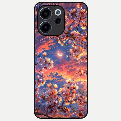  Celestial Sakura Sunset Glass Case For Oppo Reno 15c back cover – full design glossy printed glass finish