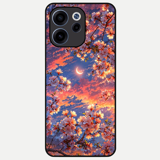  Celestial Sakura Sunset Glass Case For Oppo Reno 15c back cover – full design glossy printed glass finish