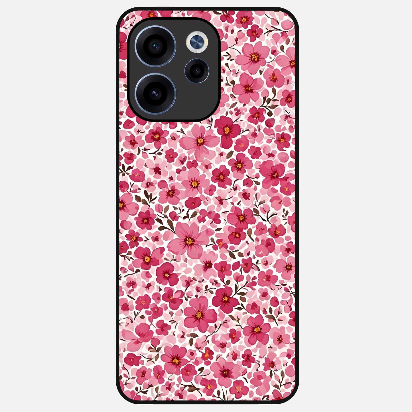 Cherry Blossom Charm Glass Case For Oppo Reno 15c back cover – full design glossy printed glass finish