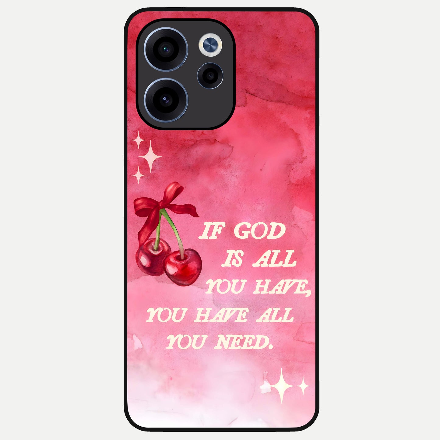  Cherry Quote Glass Case For Oppo Reno 15c back cover – full design glossy printed glass finish