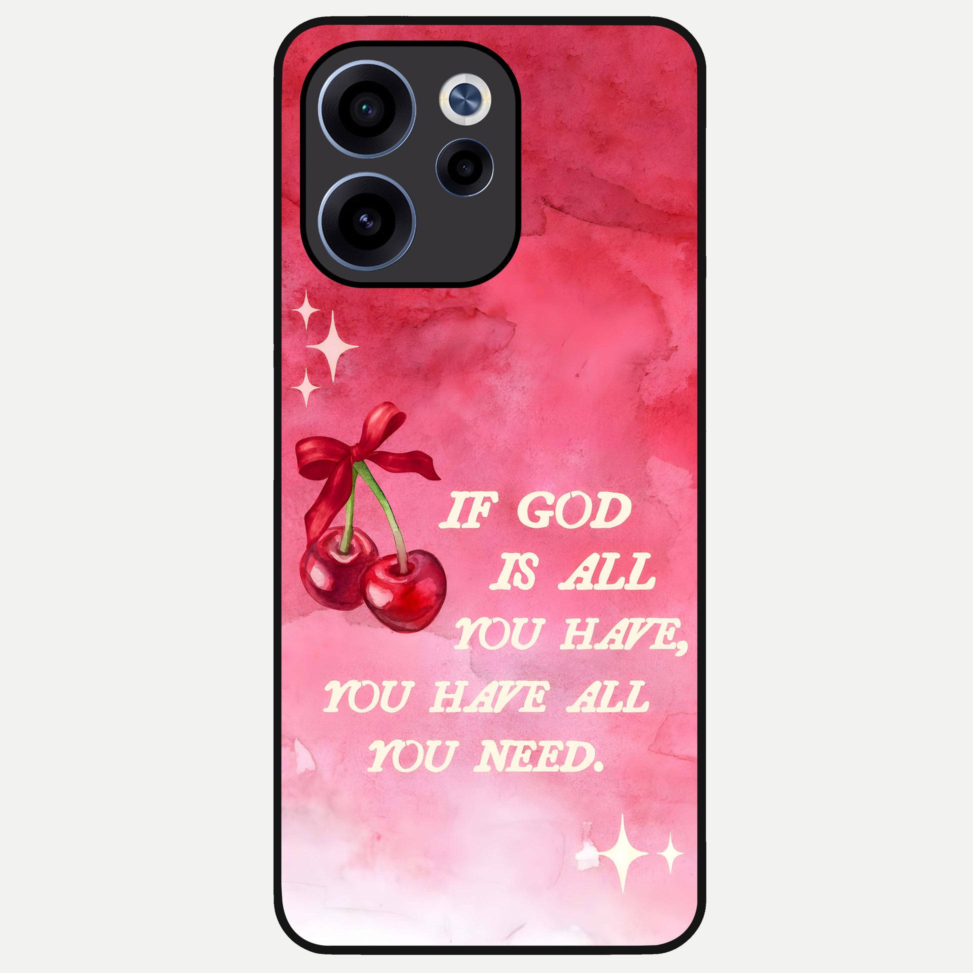  Cherry Quote Glass Case For Oppo Reno 15c back cover – full design glossy printed glass finish