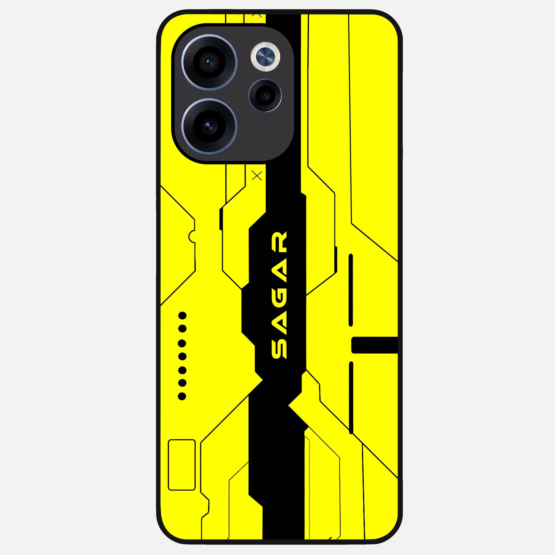  Circuit CYBERPUNK Custom Name Glass Case For Oppo Reno 15c back cover – full design glossy printed glass finish