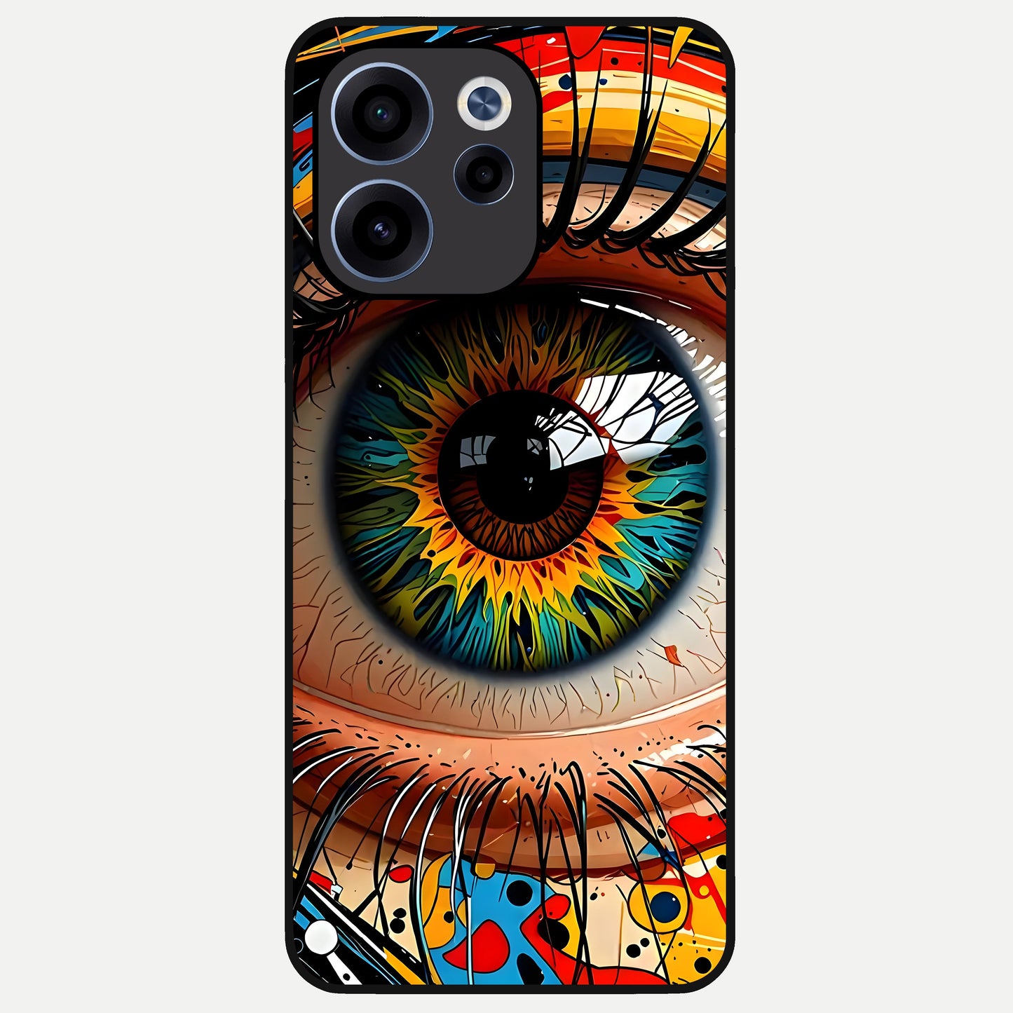  Colorful Eye Glass Case For Oppo Reno 15c back cover – full design glossy printed glass finish