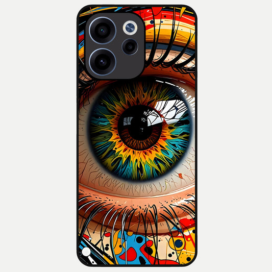  Colorful Eye Glass Case For Oppo Reno 15c back cover – full design glossy printed glass finish