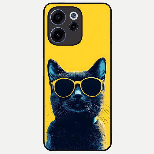  Cool Cat Vibes Glass Case For Oppo Reno 15c back cover – full design glossy printed glass finish
