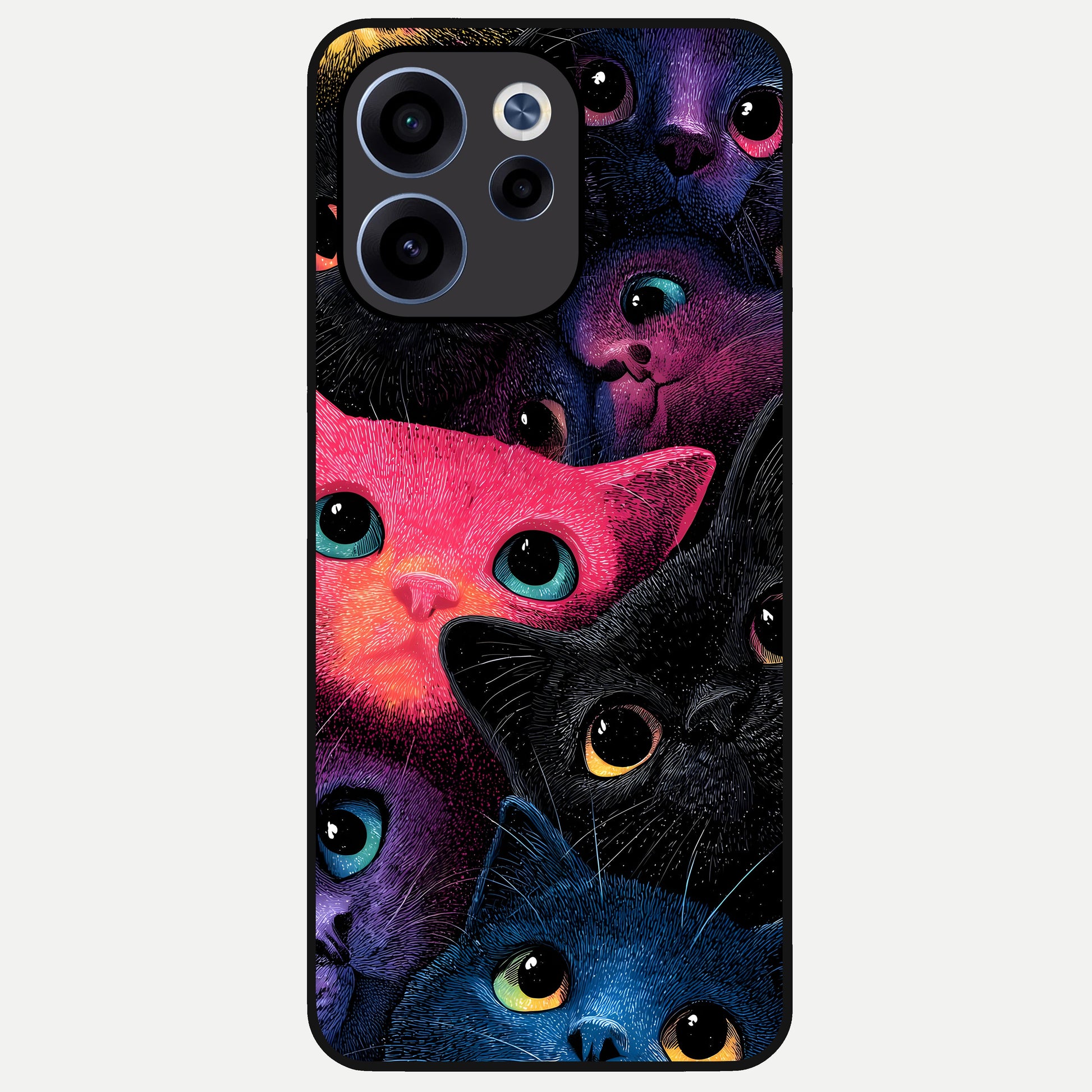  Cosmic Cats Dreams Glass Case For Oppo Reno 15c back cover – full design glossy printed glass finish